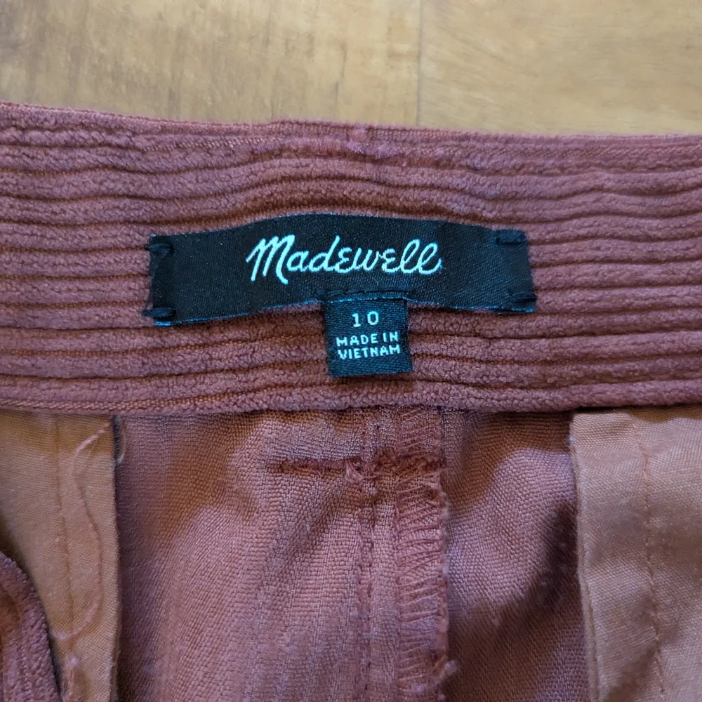 Madewell Corduroy High-Rise Tapered Pants Size 10 Dusty Redwood - Picture 10 of 15